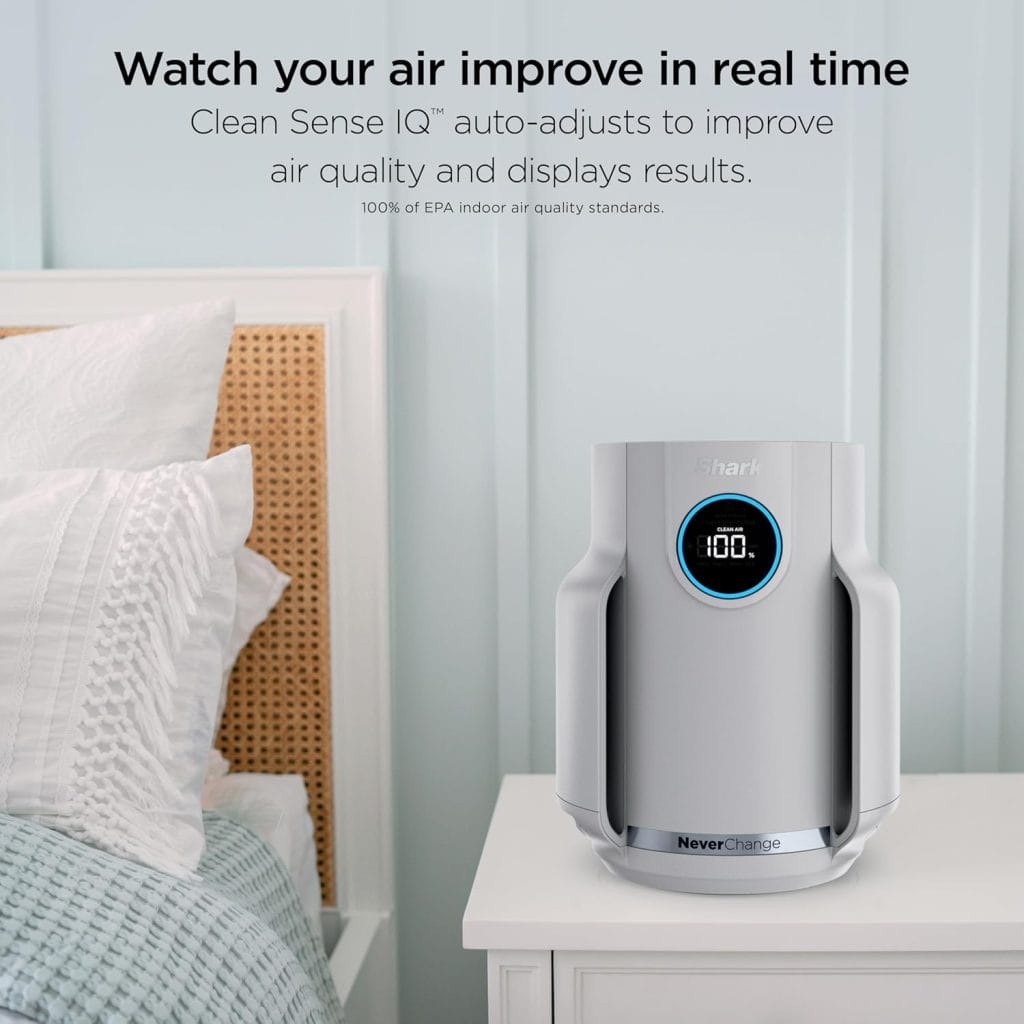 Clean Sense IQ on the Shark NeverChange Air Purifier