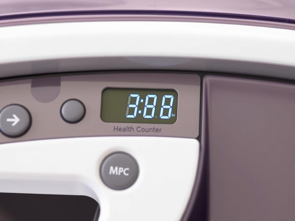 Close-up of the PetSafe ScoopFree Crystal Pro health counter display