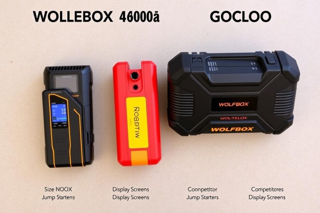 Comparison of WOLFBOX 4000A Jump Starter next to competitor products Comparison of WOLFBOX 4000A Jump Starter next to competitor products