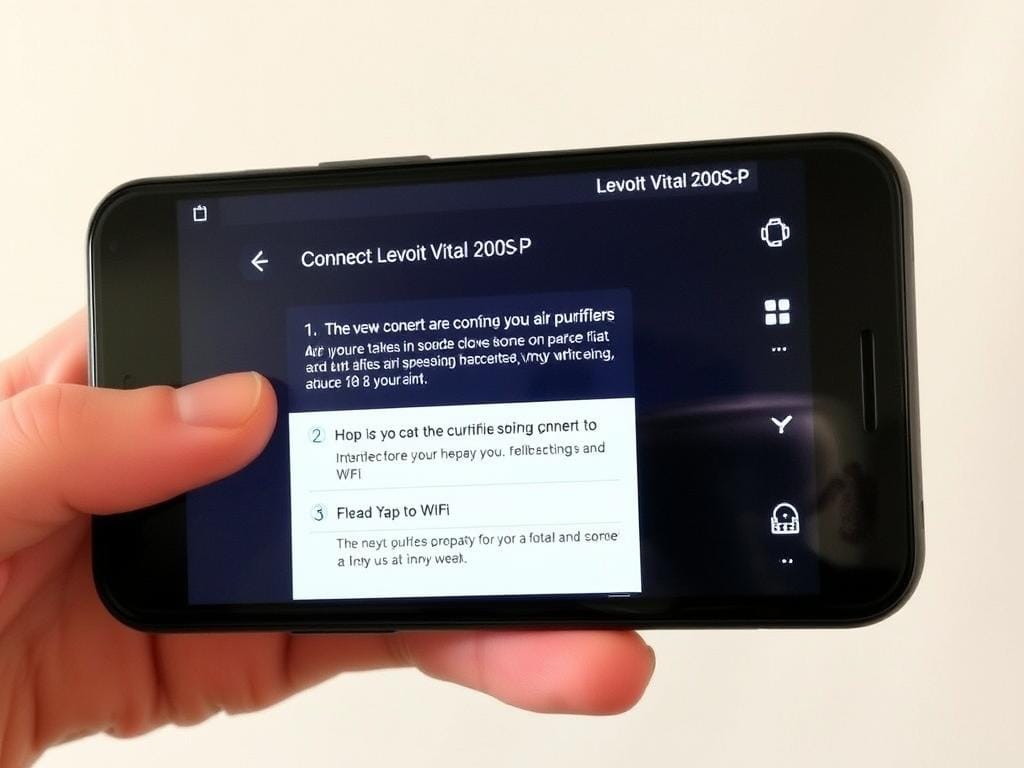 Levoit Vital 200S-P VeSync app setup screen Levoit Vital 200S-P VeSync app setup screen
