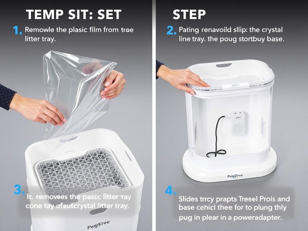Step-by-step setup of the PetSafe ScoopFree Crystal Pro
