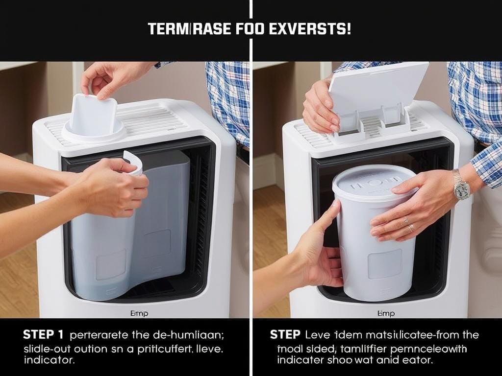 hOmeLabs Dehumidifier 50 Pint water tank removal demonstration