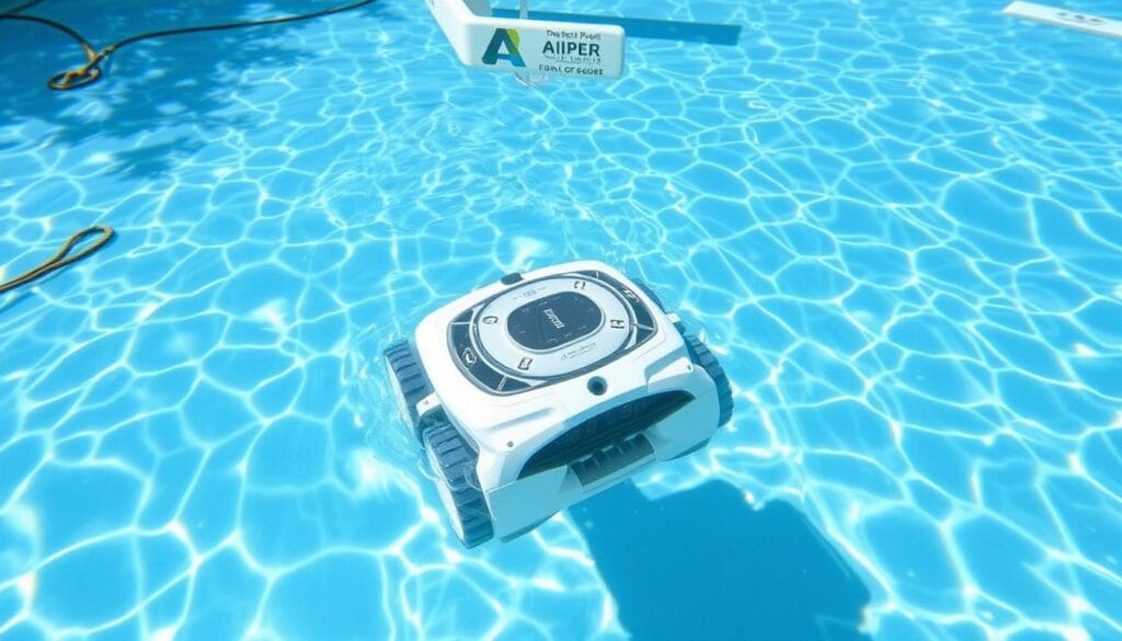 Aiper Scuba S1 in Eco Mode cleaning a residential pool