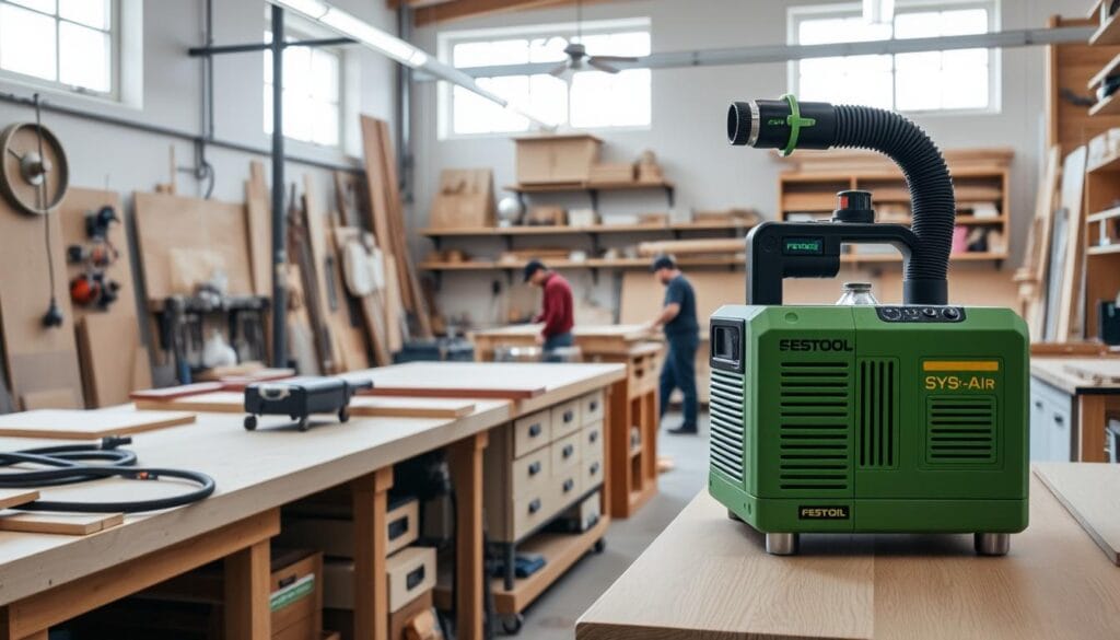 Festool SYS-AIR Commercial Air Purifier in a professional cabinet shop