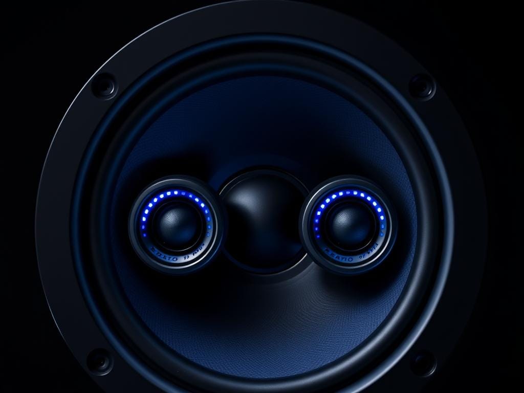 Ikarao Smart Karaoke Machine speaker system with visible woofer and tweeters