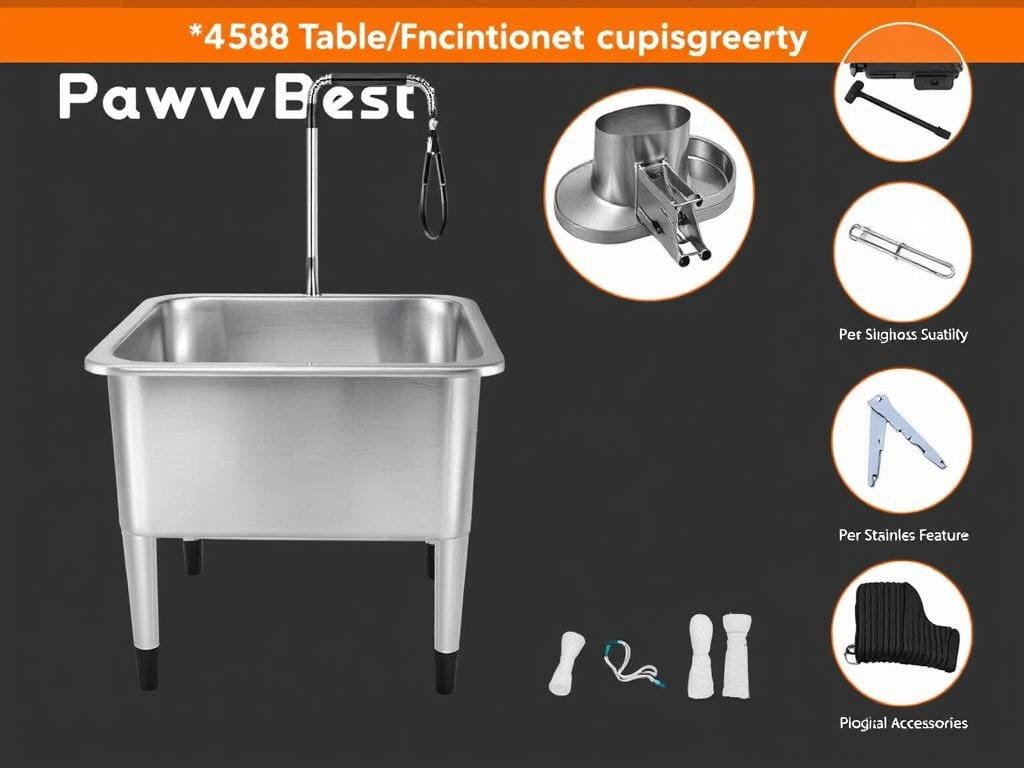 PawBest Stainless Steel Dog Grooming Bath Tub