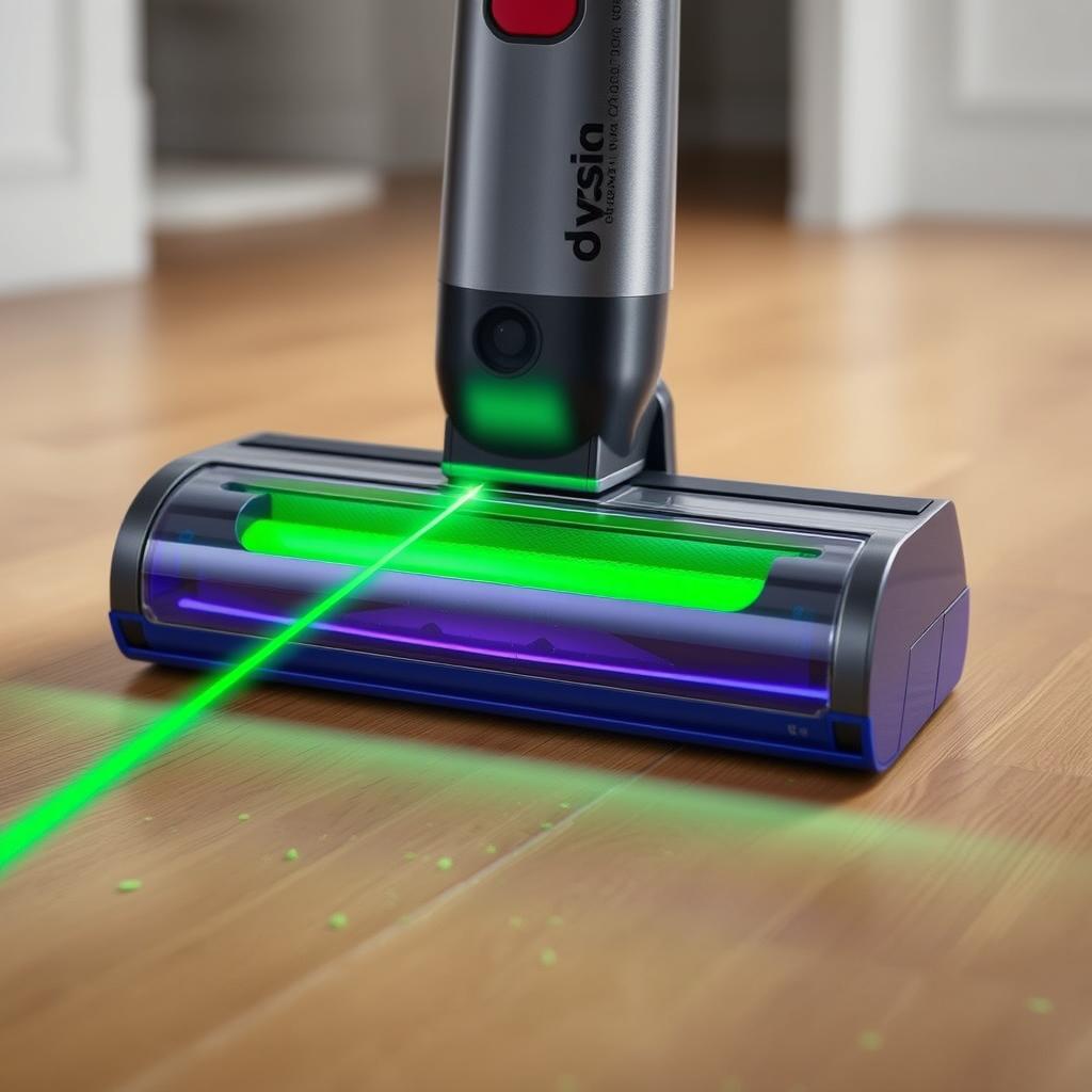 Dyson V15s Fluffy Optic cleaner head with green laser