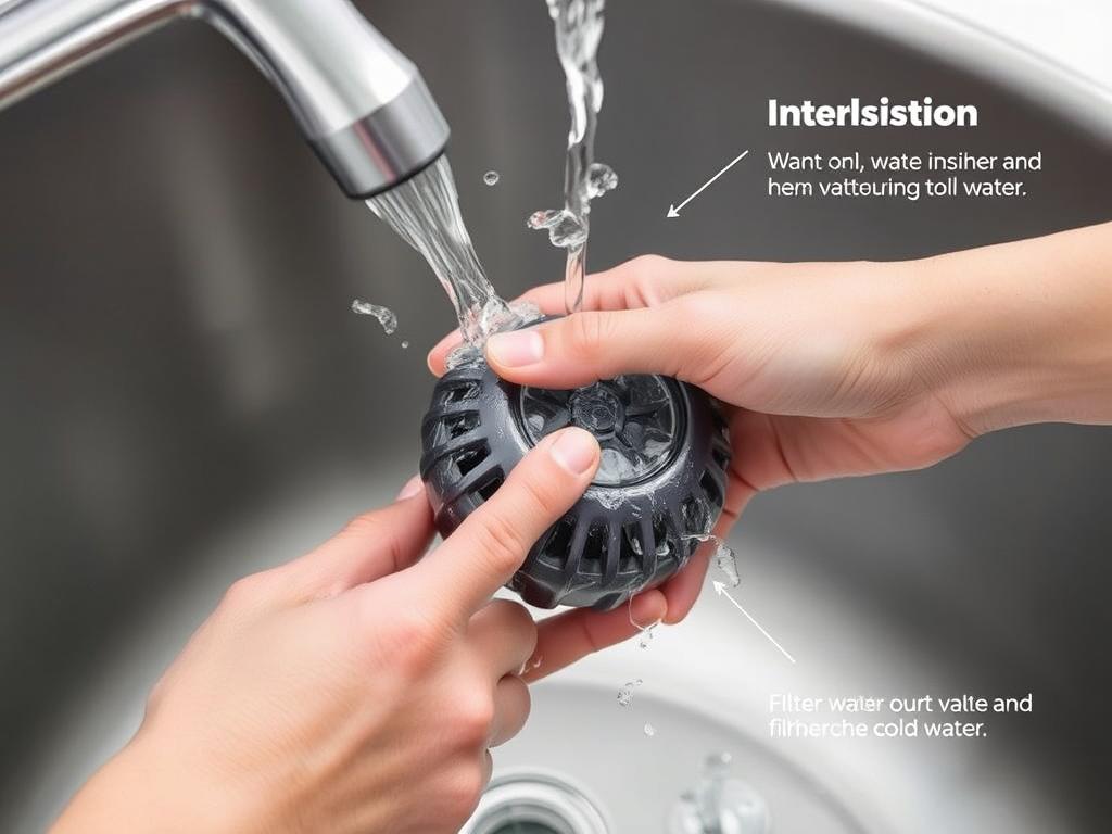 Maintenance of the Dyson Ball Animal Total Clean showing filter cleaning