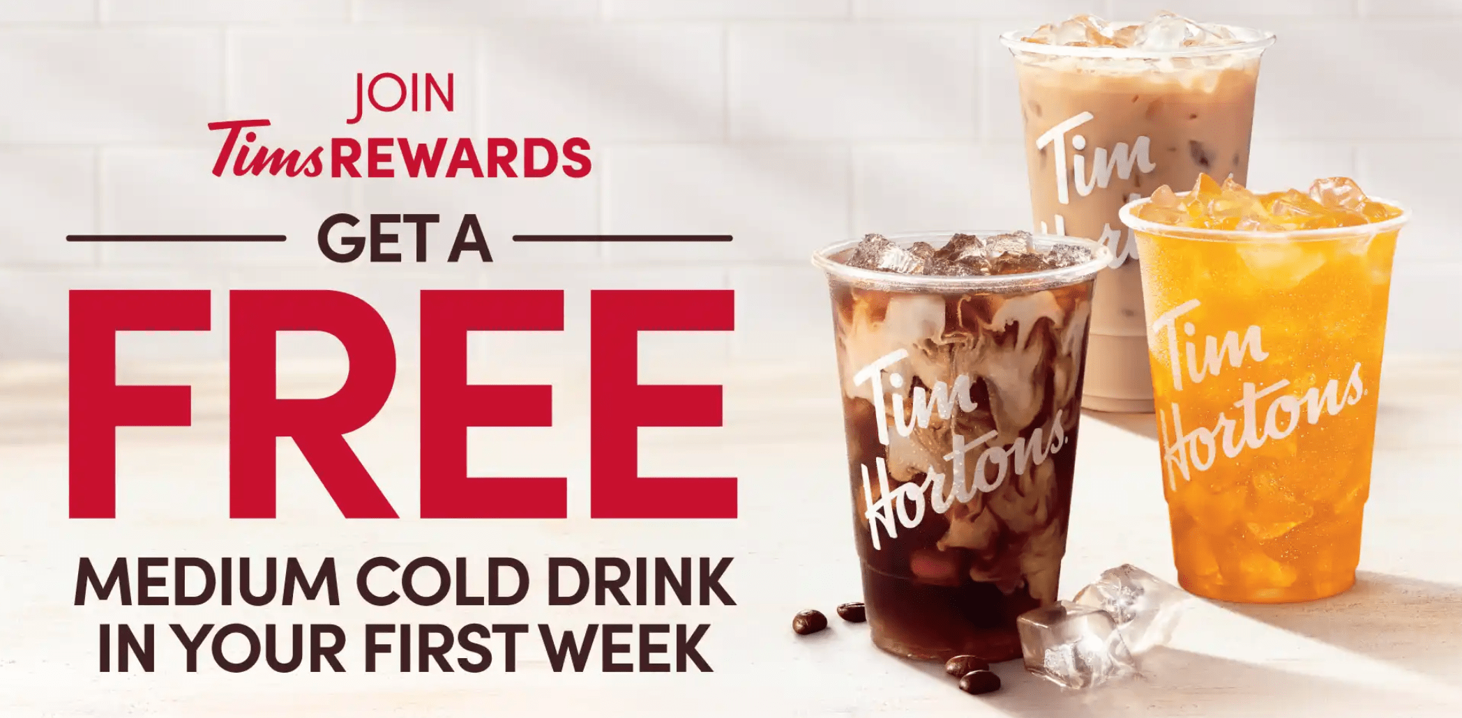 three Tim Horton's drinks