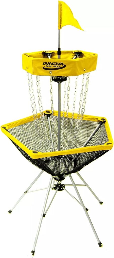 Innova DISCatcher Traveler basket in residential backyard Innova DISCatcher Traveler basket in residential backyard